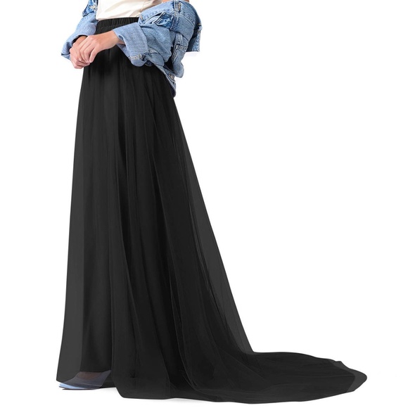 Azazie Margot tulle maxi skirt with train - Picture 1 of 2